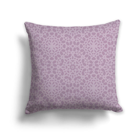 Square Throw Pillow with Fine Two-tone Mauve Circular Repeat Pattern