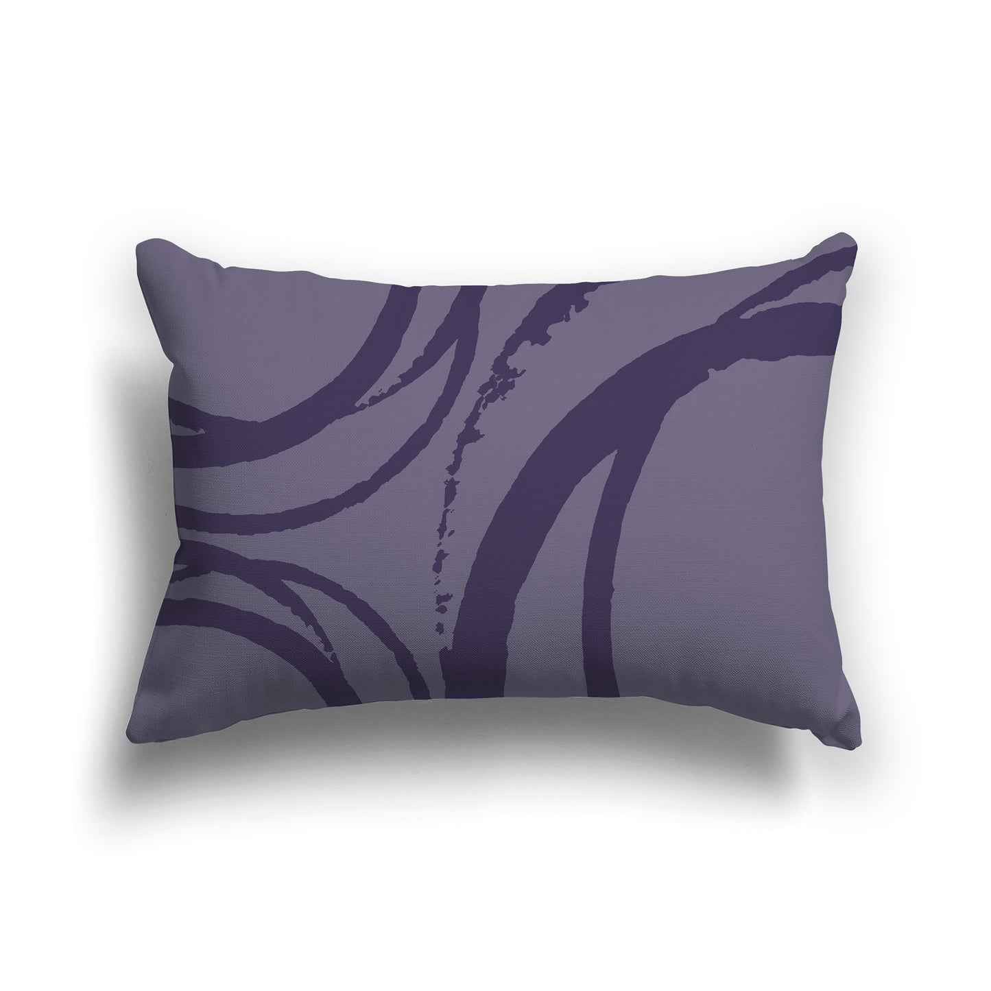 Lumbar Throw Pillow with Two-tone Purple Abstract Circles