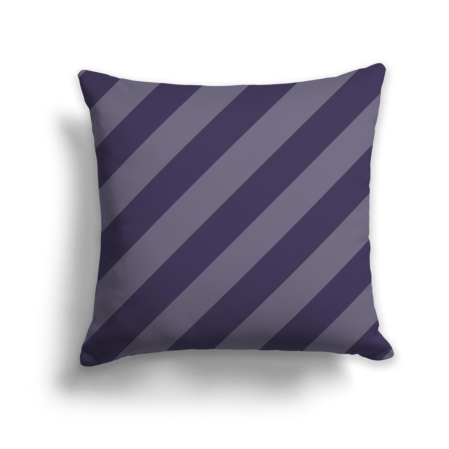 Square Throw Pillow with Two-tone Purple Diagonal Bars