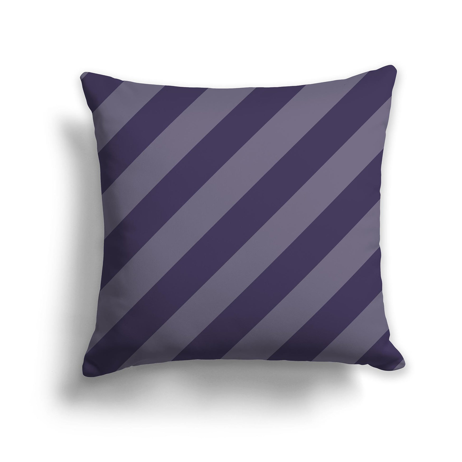 Square Throw Pillow with Two-tone Purple Diagonal Bars