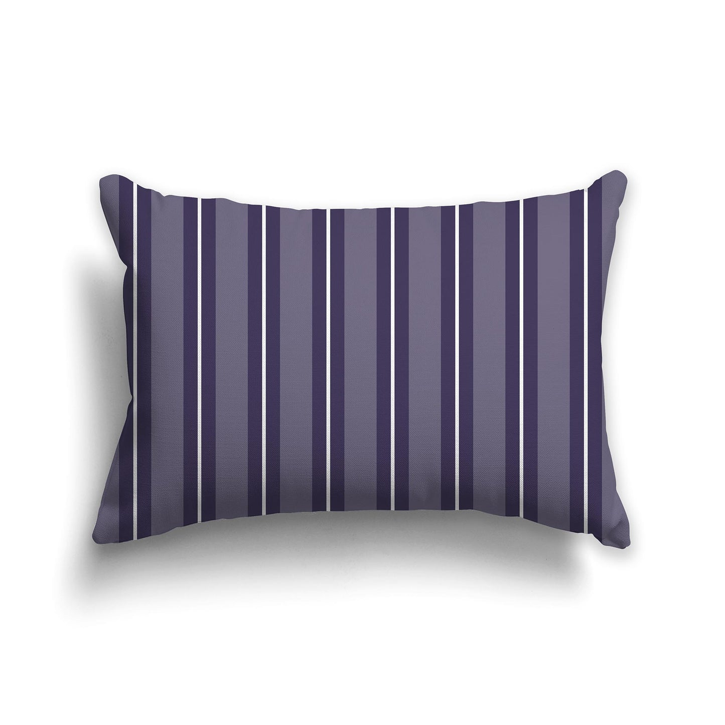 Lumbar Throw Pillow with Two-tone Purple Multistripe Pattern