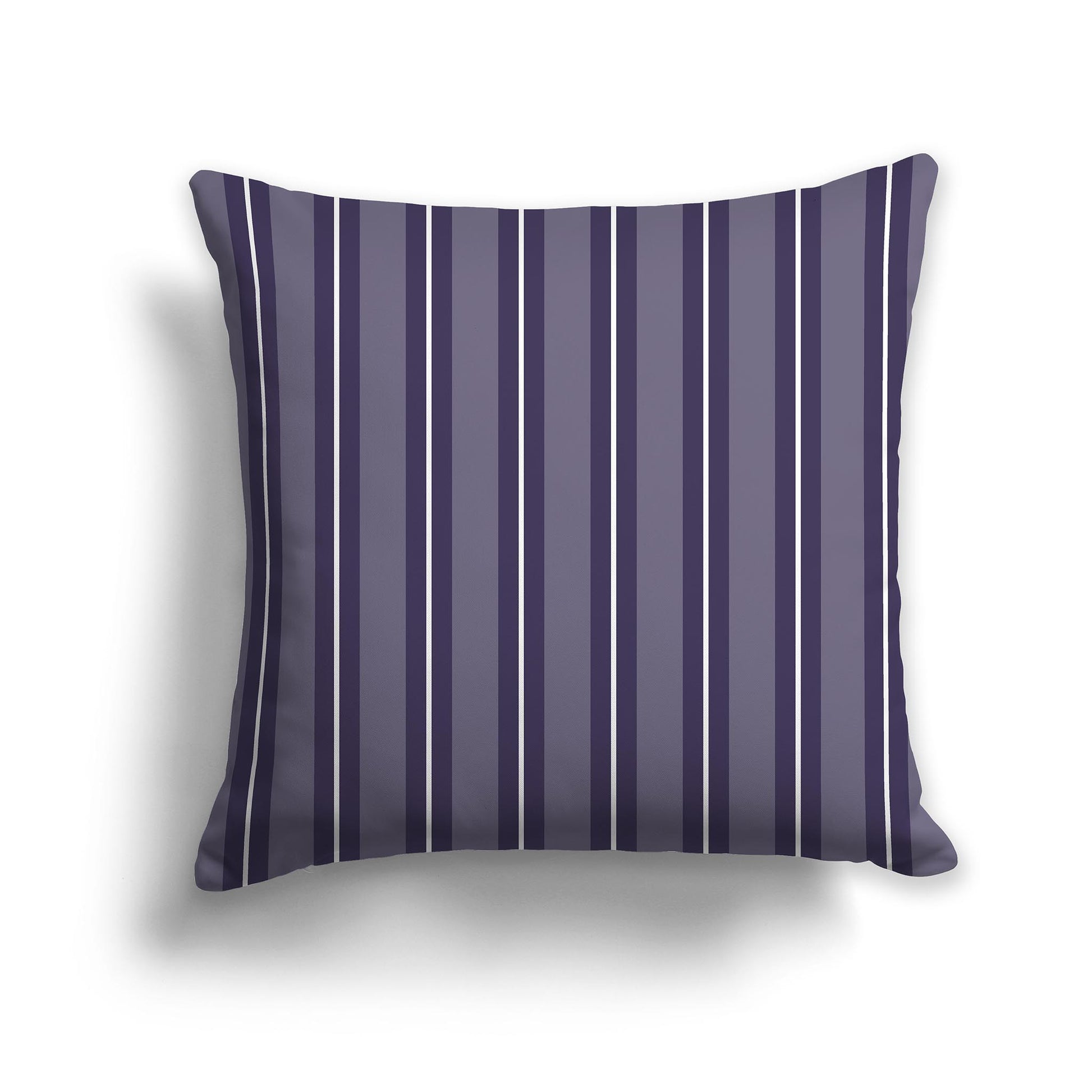 Square Throw Pillow with Two-tone Purple Multistripe Pattern