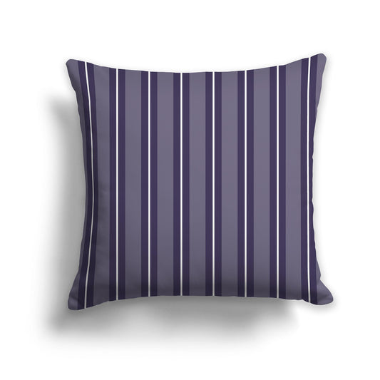 Square Throw Pillow with Two-tone Purple Multistripe Pattern