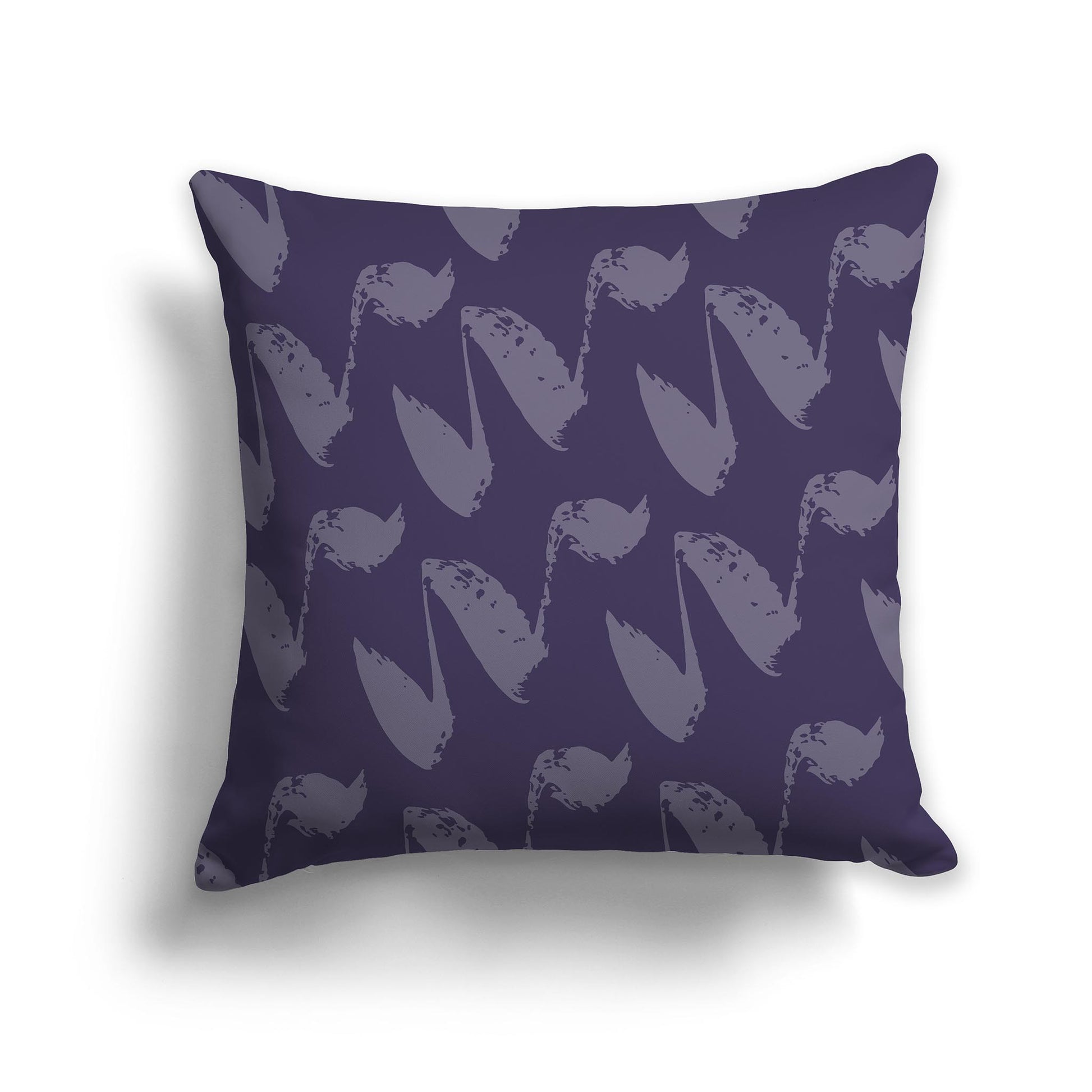 Square Throw Pillow with Two-tone Purple Squiggle Pattern