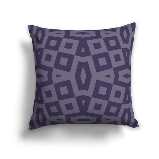 Throw Pillow with Two-tone Purple Geometric Pattern on Both Sides | Faux Suede | 14 x 14 inches