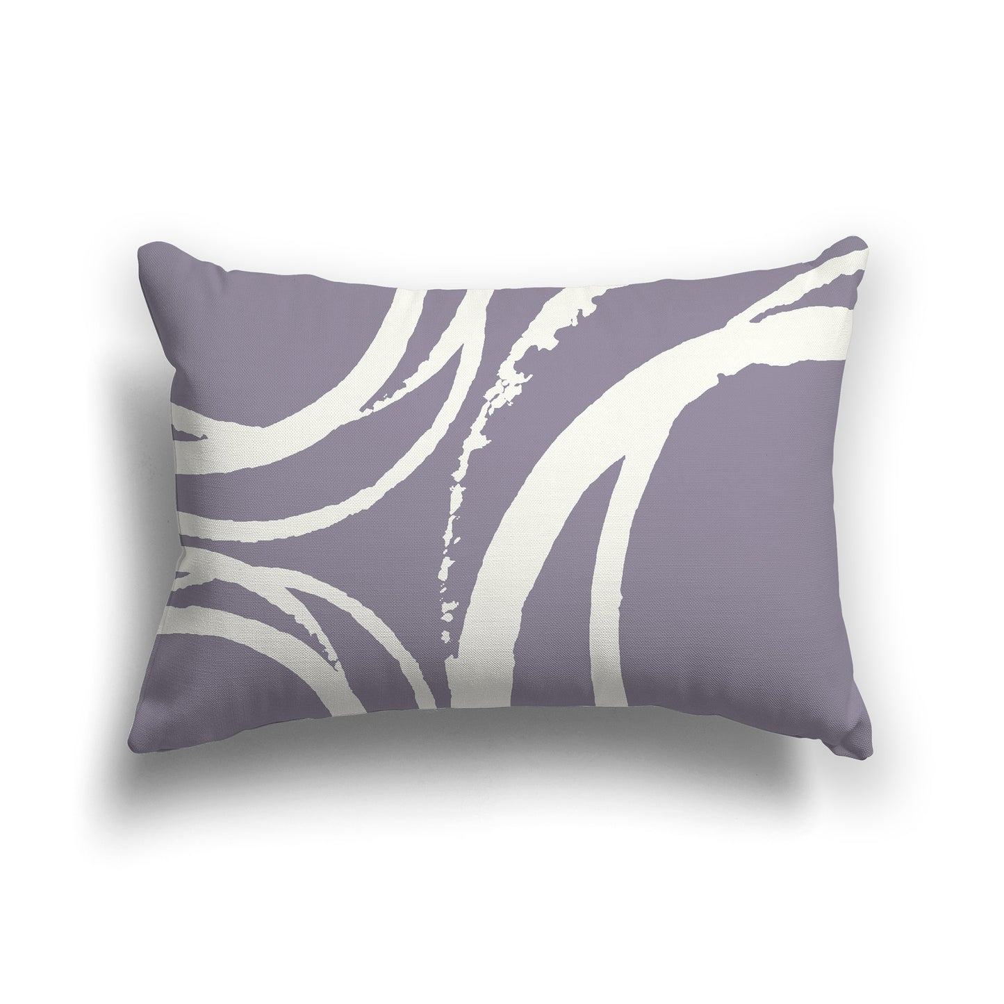 Lumbar Throw Pillow with Lavender and Cream Abstract Circles