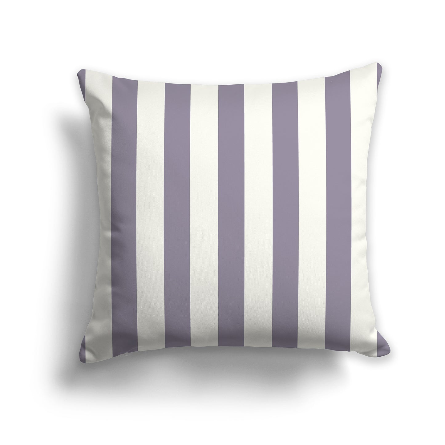 16 inch Throw Pillow with Thick Lavender and Cream Vertical Bars