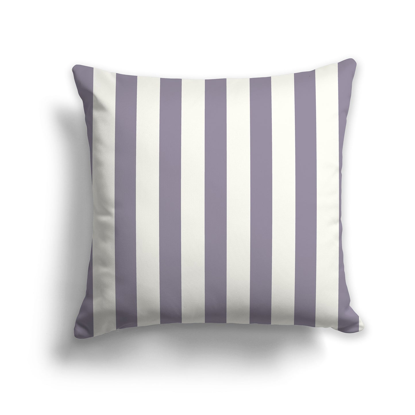 18 inch Throw Pillow with Thick Lavender and Cream Vertical Bars