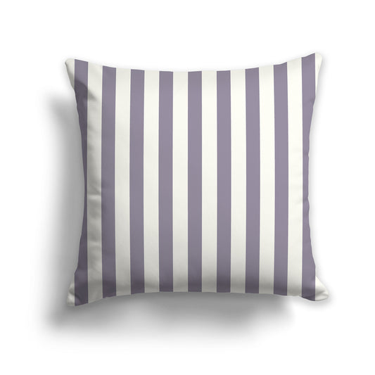 26 inch Throw Pillow with Thick Lavender and Cream Vertical Bars