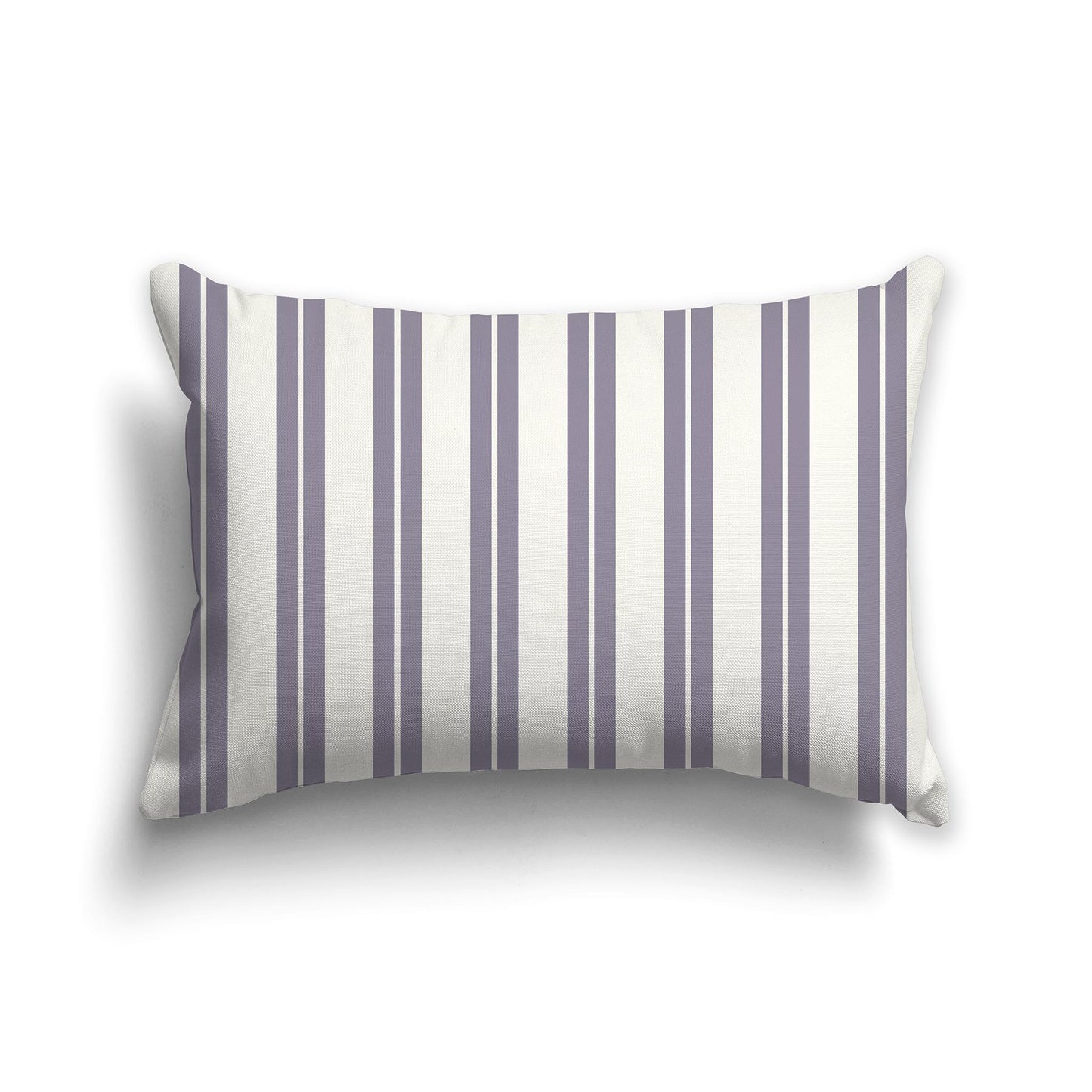 Lumbar Throw Pillow with Lavender and Cream Multistripe Pattern