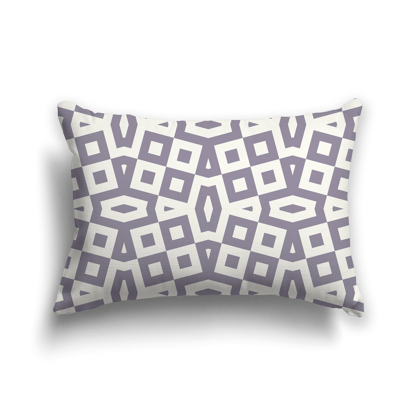 20x14 inch Lumbar Throw Pillow with Lavender and Cream Geometric Pattern