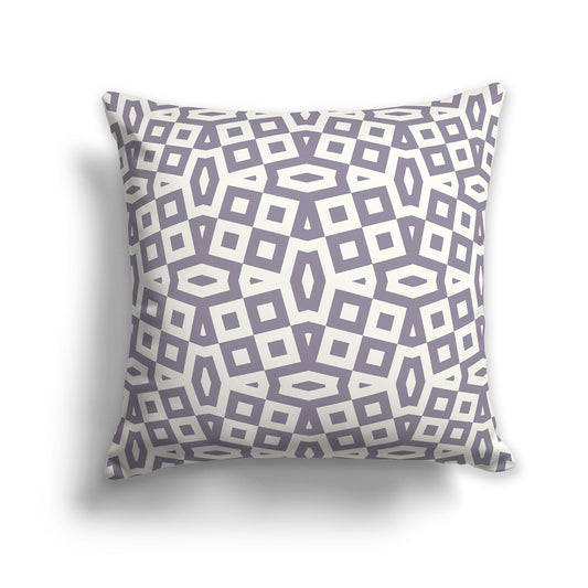 26 inch Throw Pillow with Lavender and Cream Geometric Pattern