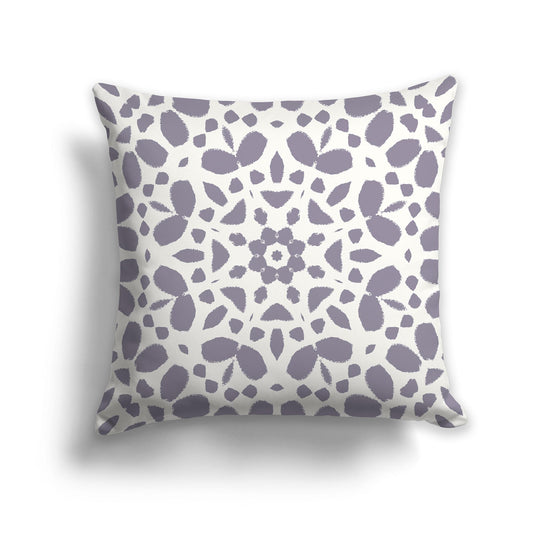 Square Throw Pillow with Large Lavender and Cream Circular Graphic