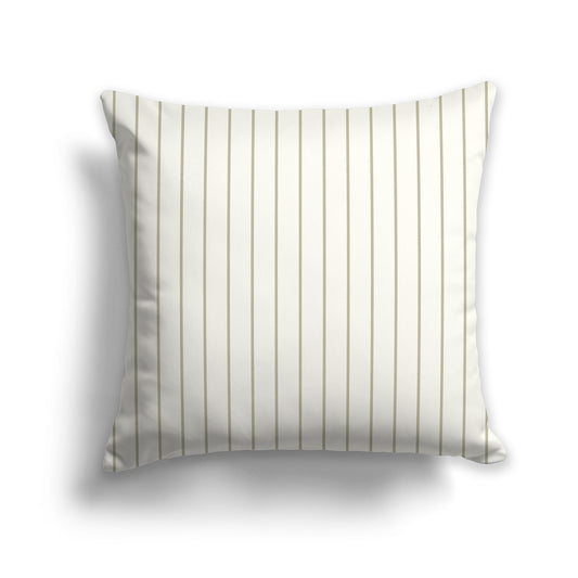 26 inch Throw Pillow with Pastel Green and Cream Thin Vertical Stripe Pattern