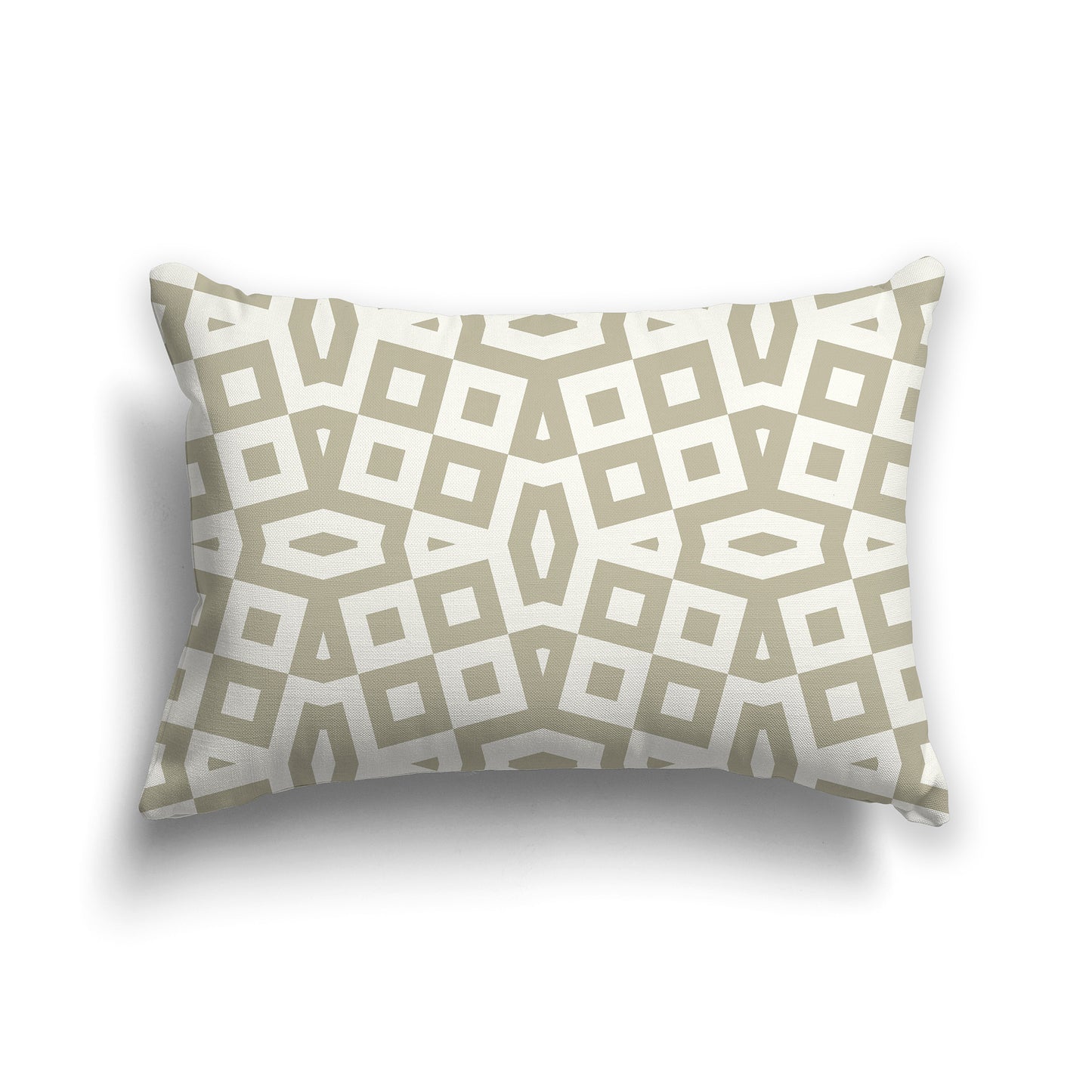 20x14 inch Lumbar Throw Pillow with Pastel Green and Cream Geometric Pattern