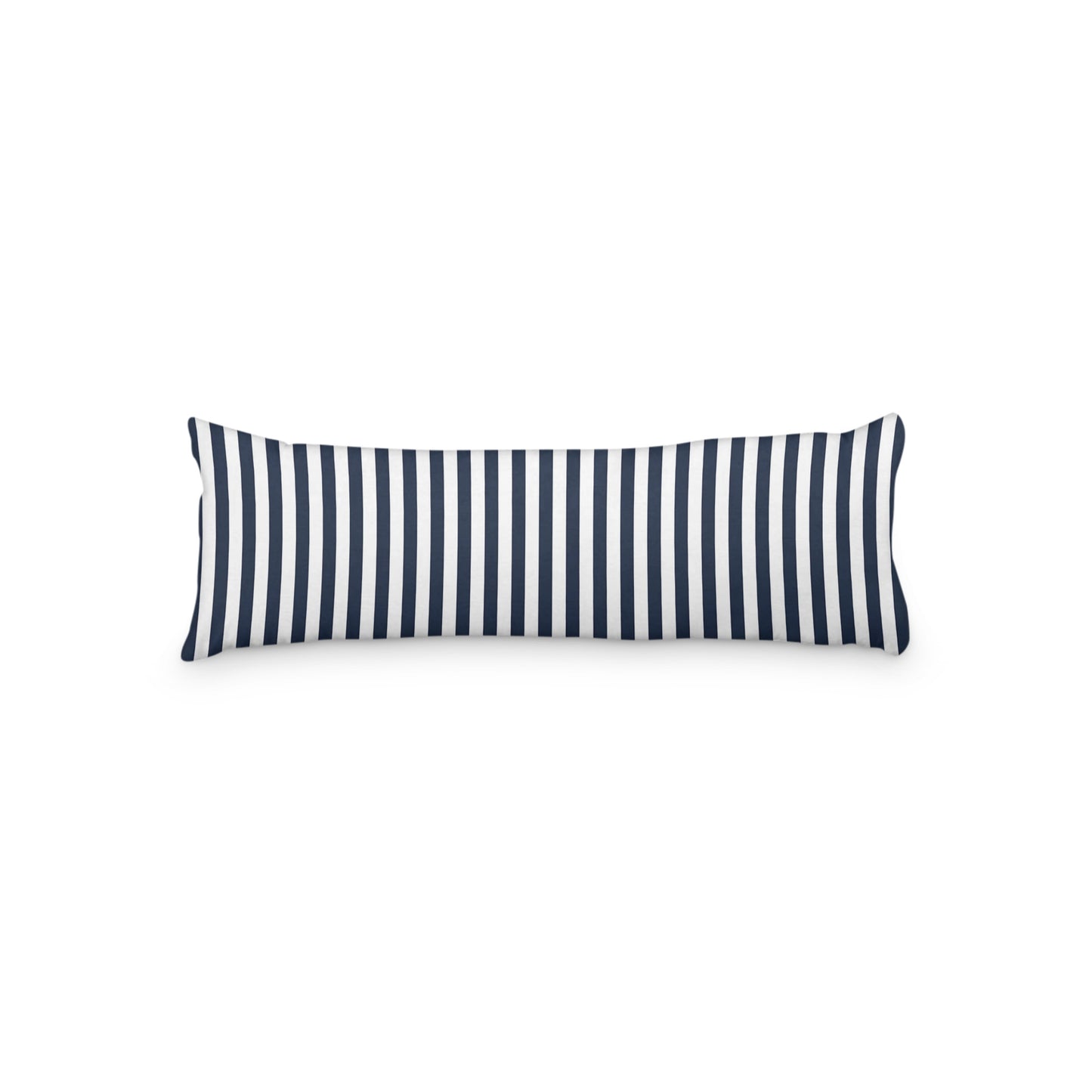 White Microfiber Body Pillow with Navy Blue Bars, MFBP-1271-051,  20 x 54 inches
