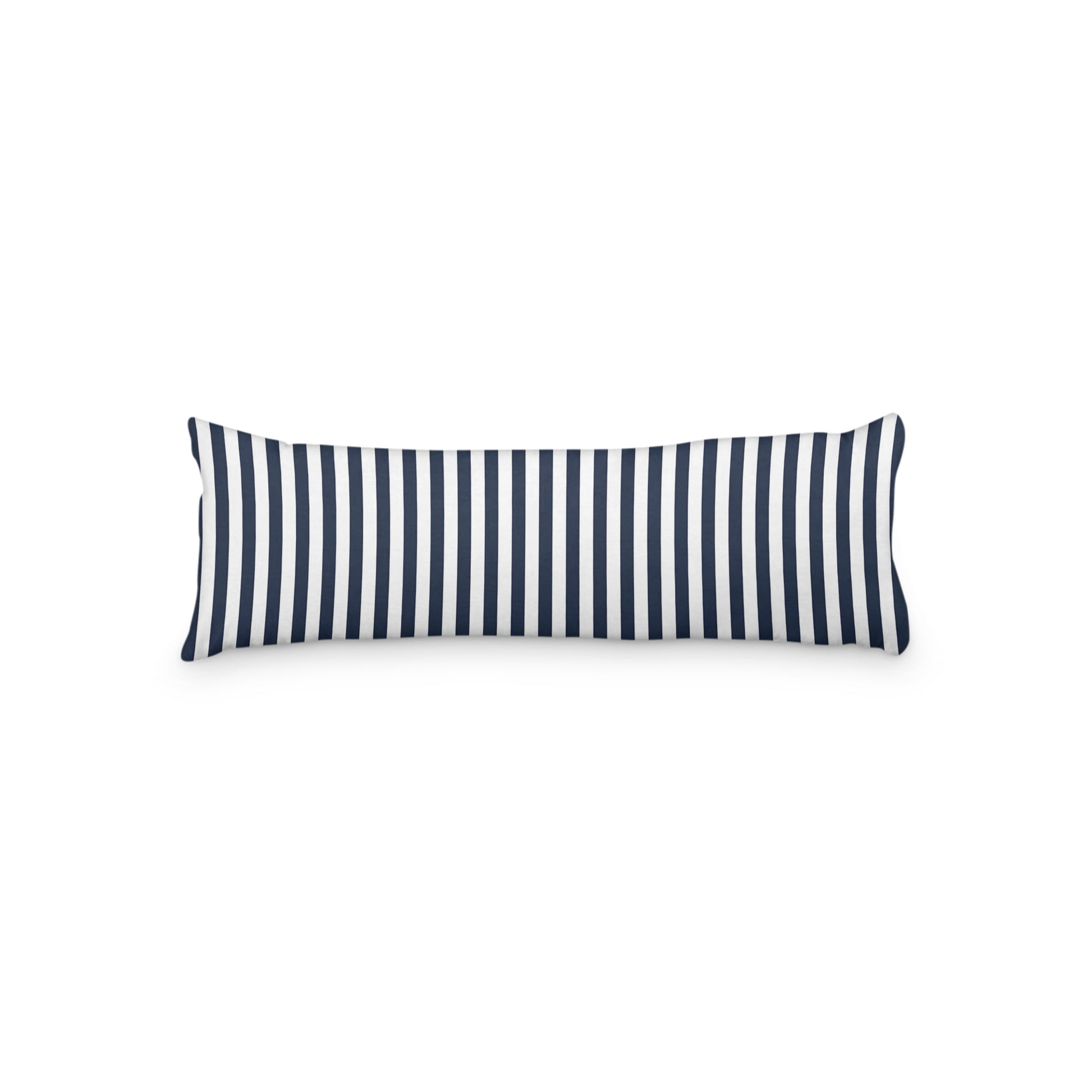 White Microfiber Body Pillow with Navy Blue Bars, MFBP-1271-051,  20 x 54 inches