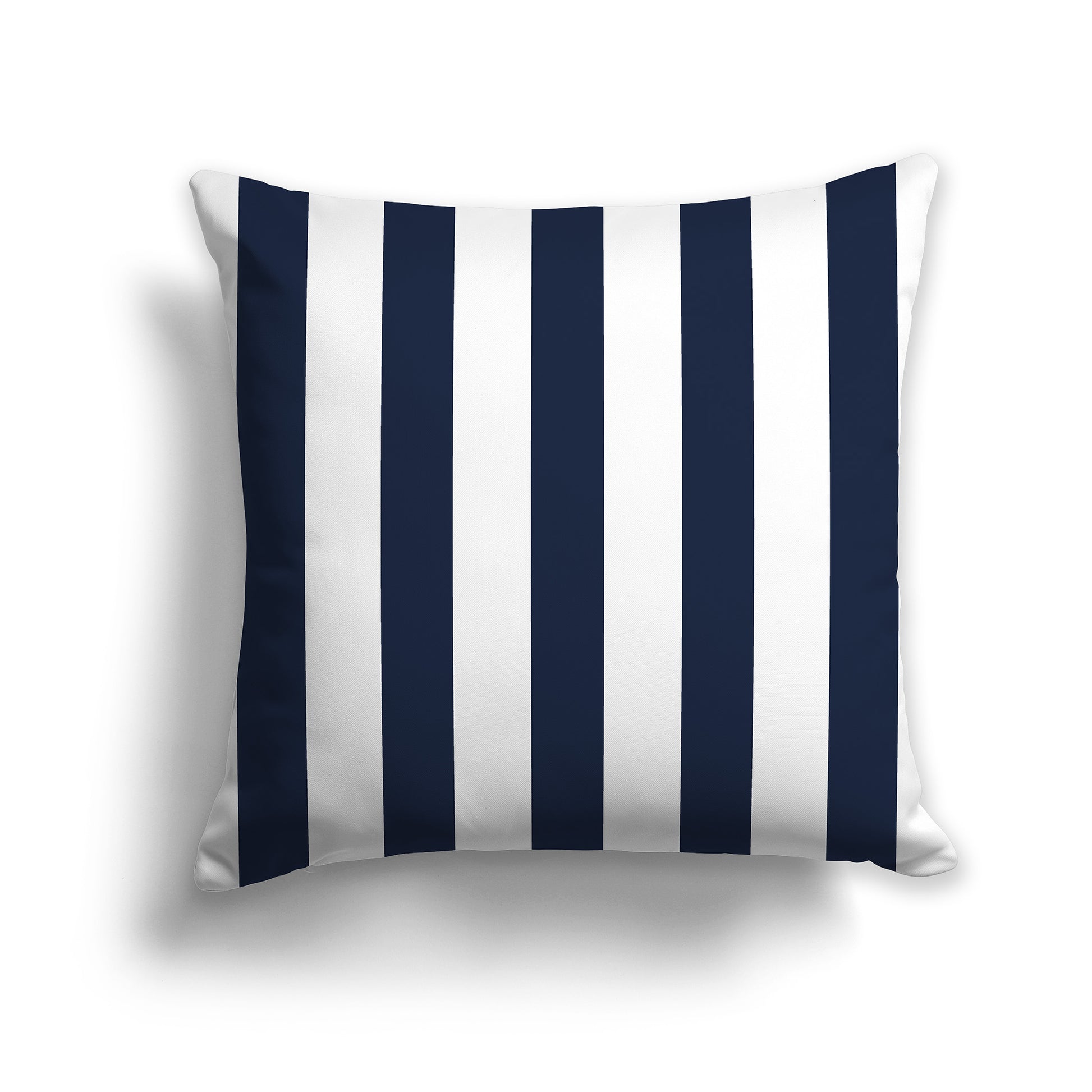 14 inch Throw Pillow with Navy Blue and White Vertical Bars
