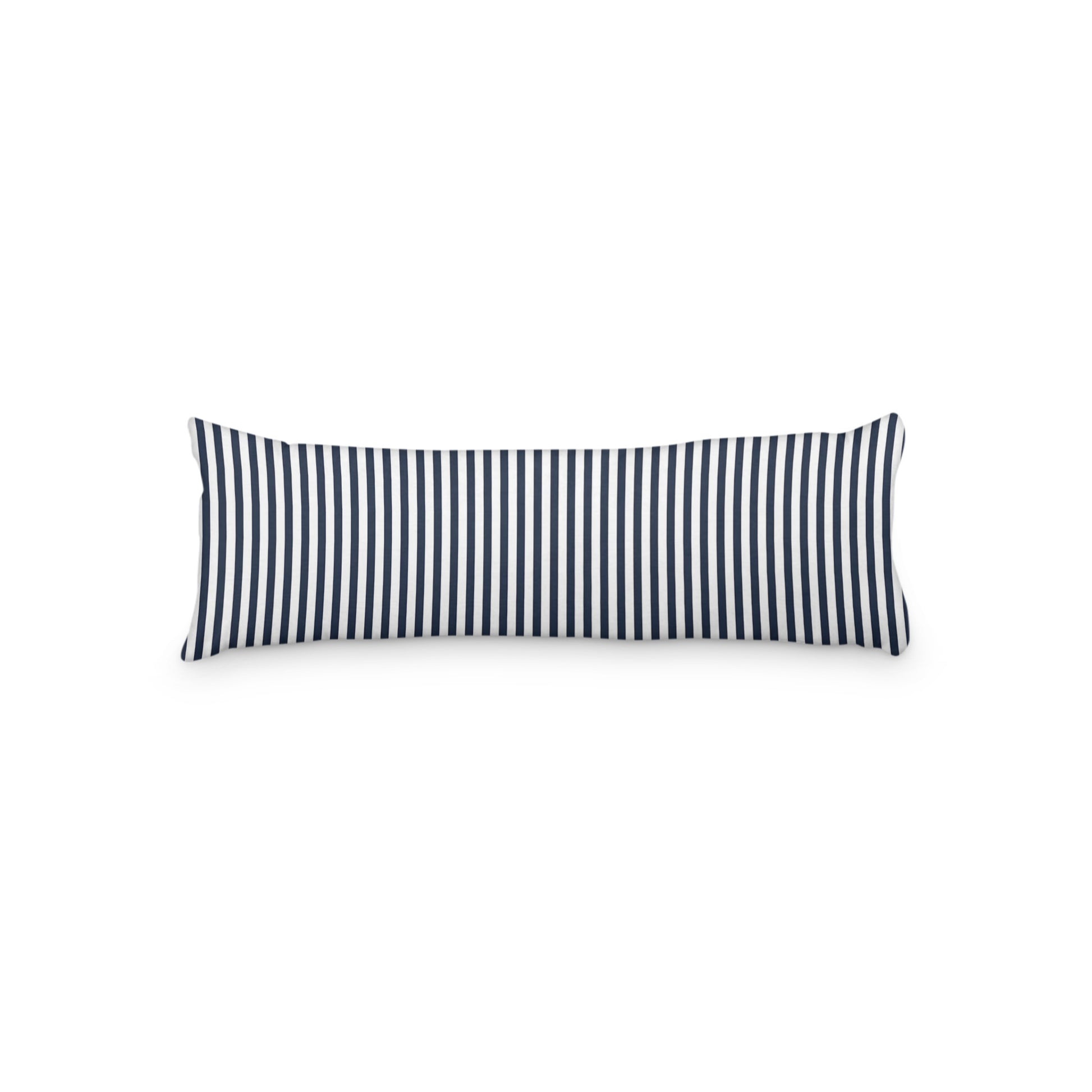 White Microfiber Body Pillow with Thin Navy Blue Bars, MFBP-1271-241,  20 x 54 inches