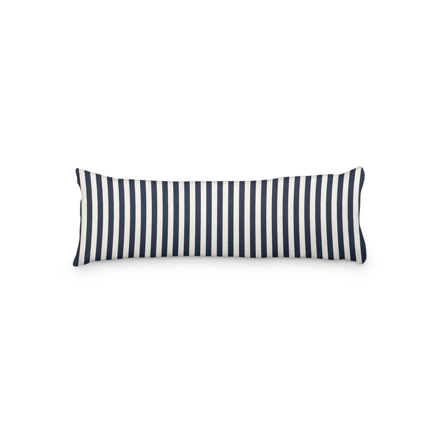 Pale Cream Microfiber Body Pillow with Navy Blue Bars, MFBP-1273-051,  20 x 54 inches