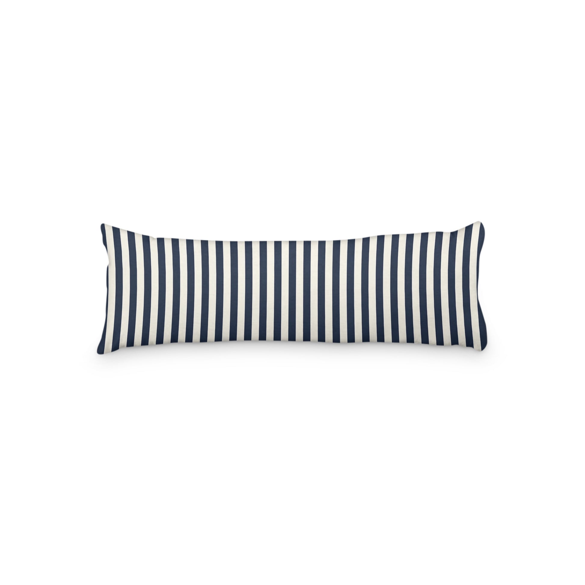 Pale Cream Microfiber Body Pillow with Navy Blue Bars, MFBP-1273-051,  20 x 54 inches