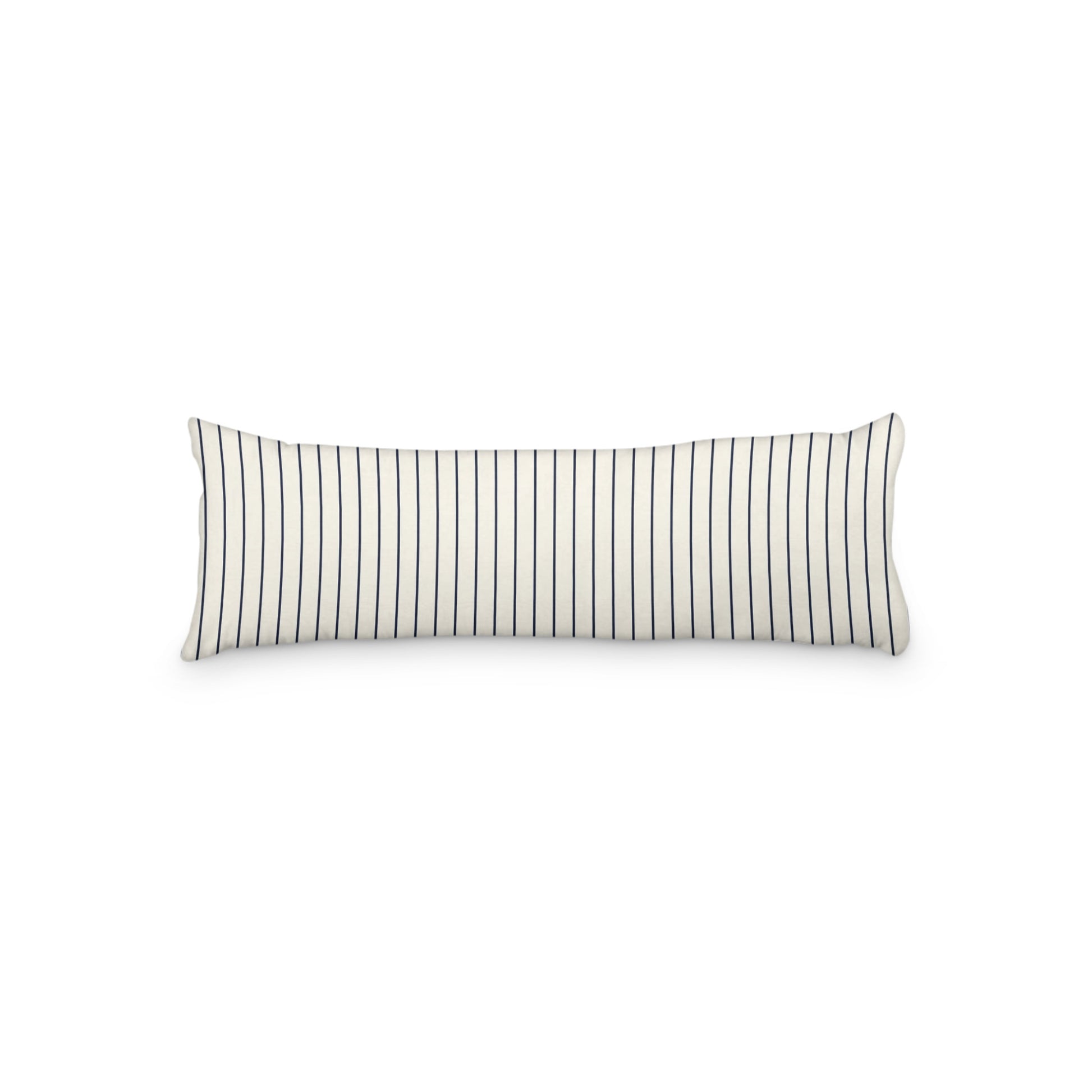 Pale Cream Microfiber Body Pillow with Fine Navy Blue Stripes, MFBP-1273-151,  20 x 54 inches