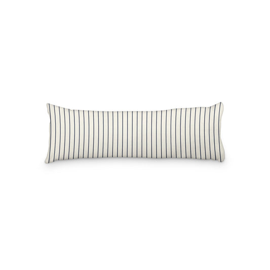Pale Cream Microfiber Body Pillow with Fine Navy Blue Stripes, MFBP-1273-151,  20 x 54 inches