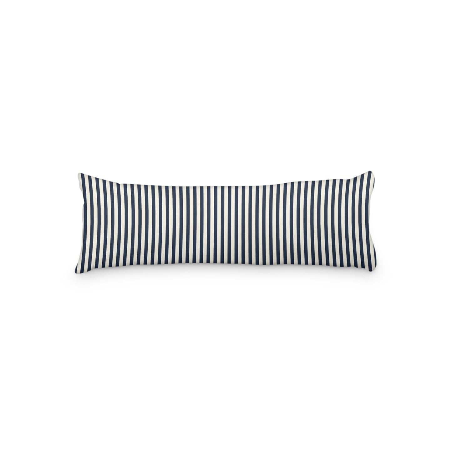 Pale Cream Microfiber Body Pillow with Thin Navy Blue Bars, MFBP-1273-241,  20 x 54 inches