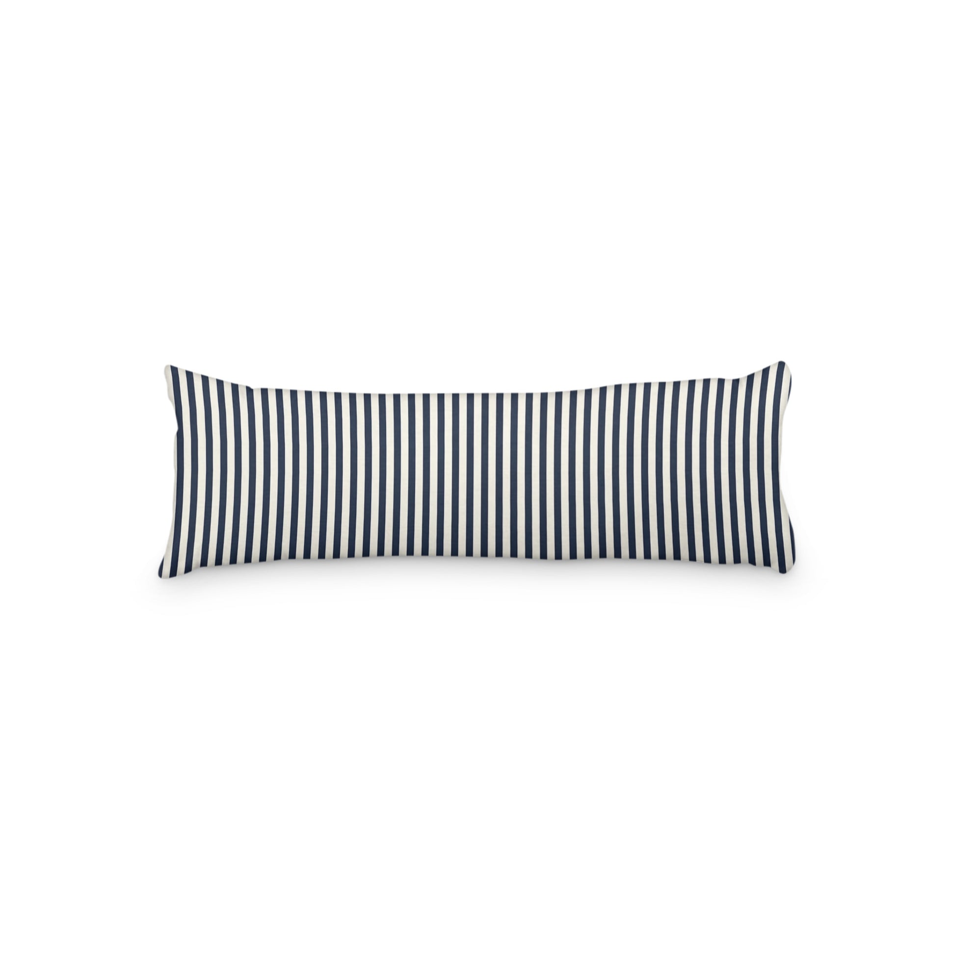 Pale Cream Microfiber Body Pillow with Thin Navy Blue Bars, MFBP-1273-241,  20 x 54 inches