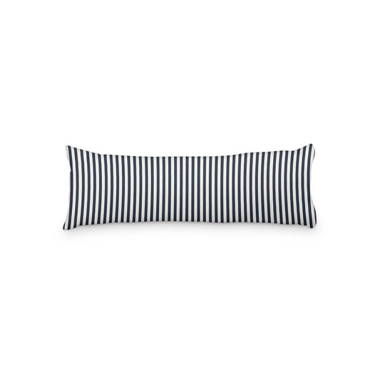 Pale Cream Microfiber Body Pillow with Thin Navy Blue Bars, MFBP-1273-241,  20 x 54 inches