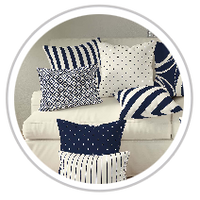 Navy Blue & Pale Cream #1273
