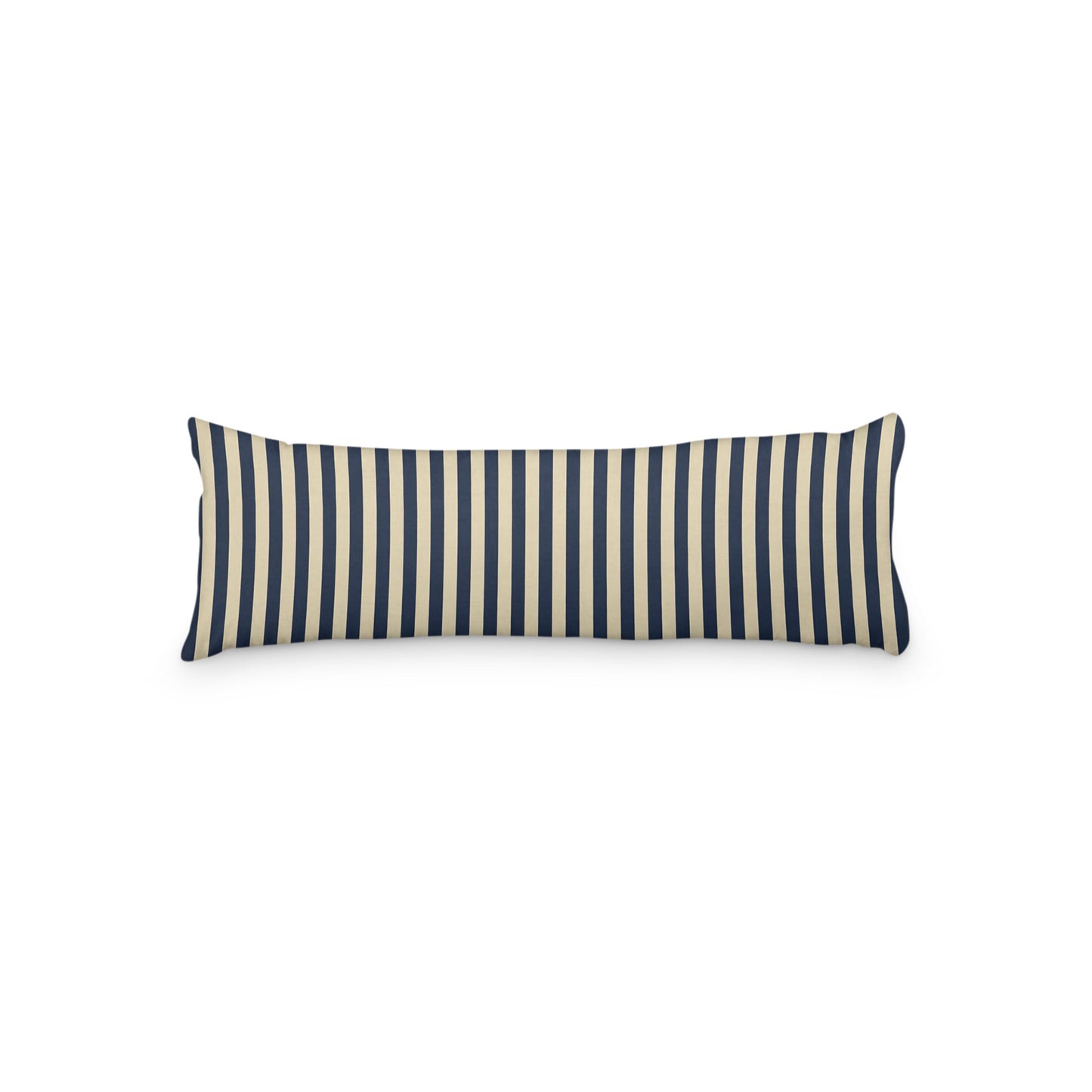 Tan Microfiber Body Pillow with Navy Blue Bars, MFBP-1274-051,  20 x 54 inches