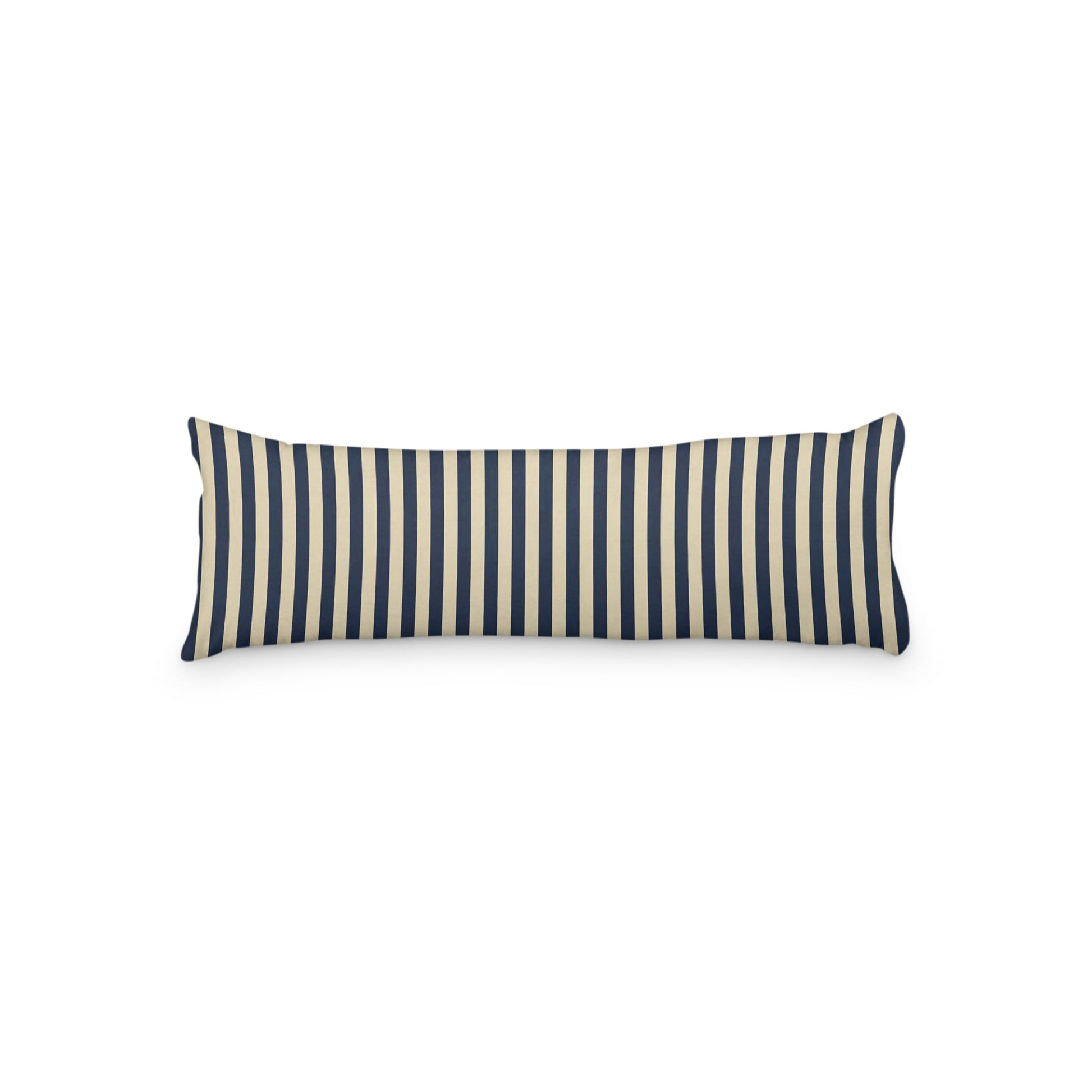 Tan Microfiber Body Pillow with Navy Blue Bars, MFBP-1274-051,  20 x 54 inches