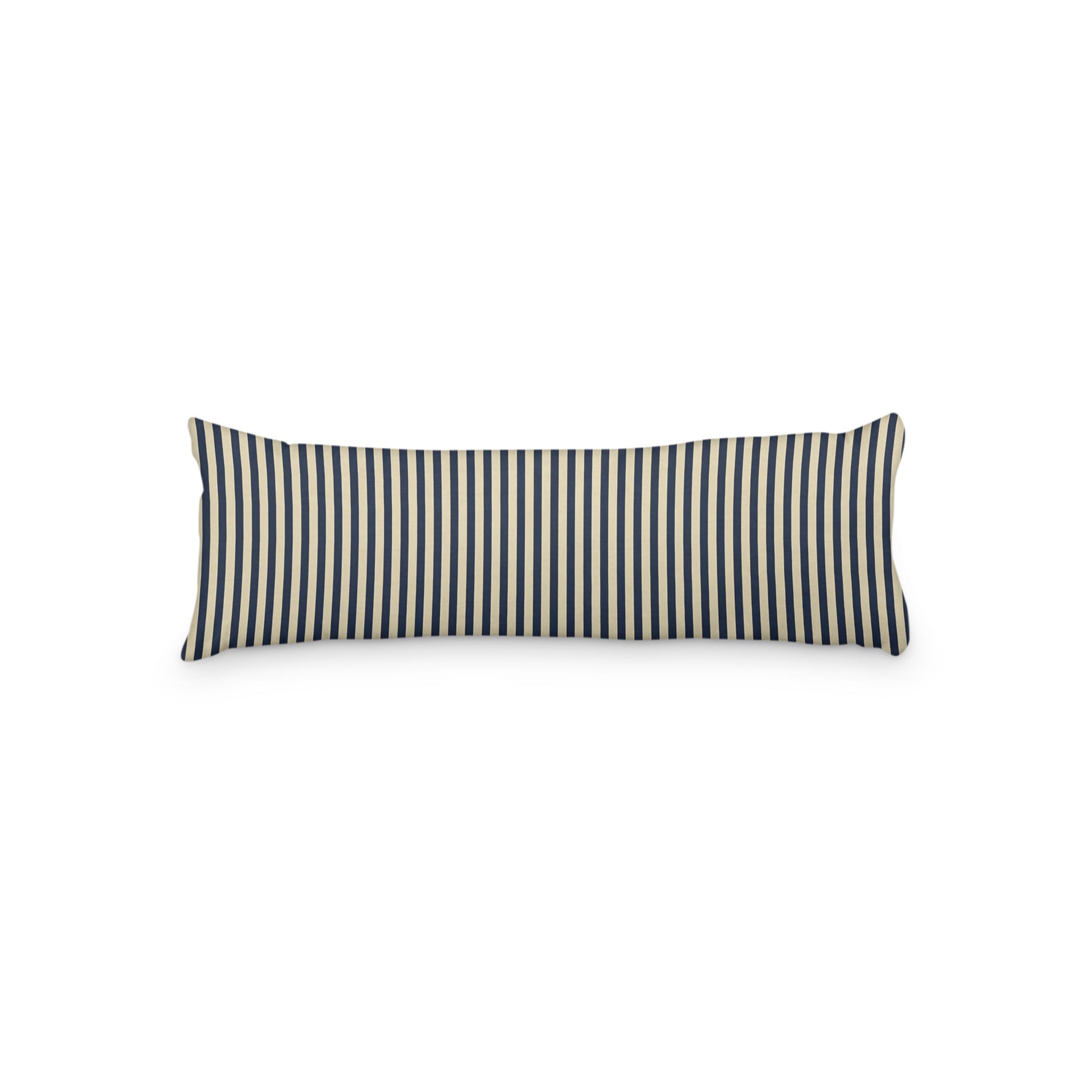 Tan Microfiber Body Pillow with Thin Navy Blue Bars, MFBP-1274-241,  20 x 54 inches