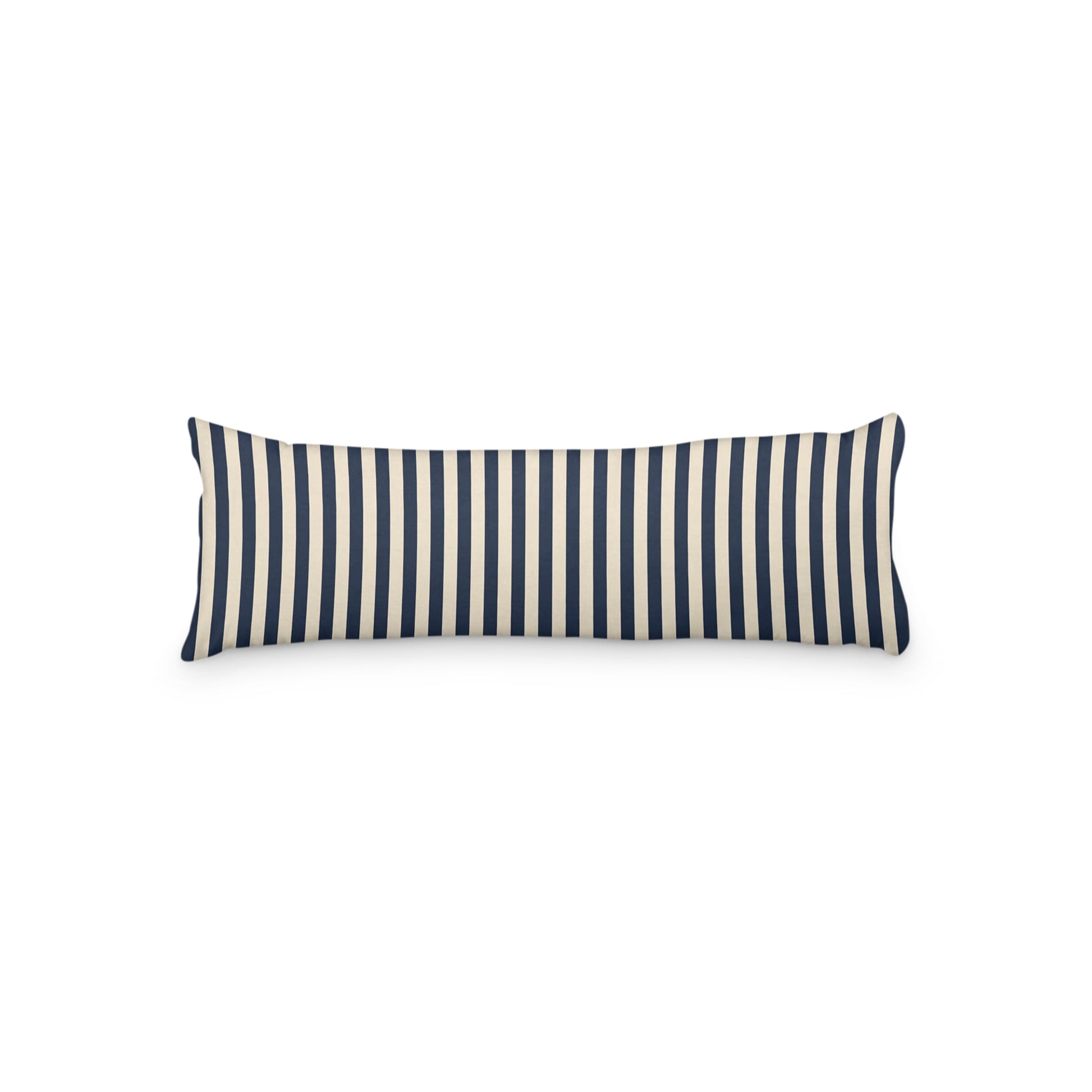 Beige Microfiber Body Pillow with Navy Blue Bars, MFBP-1275-051,  20 x 54 inches