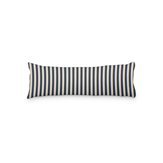 Beige Microfiber Body Pillow with Navy Blue Bars, MFBP-1275-051,  20 x 54 inches