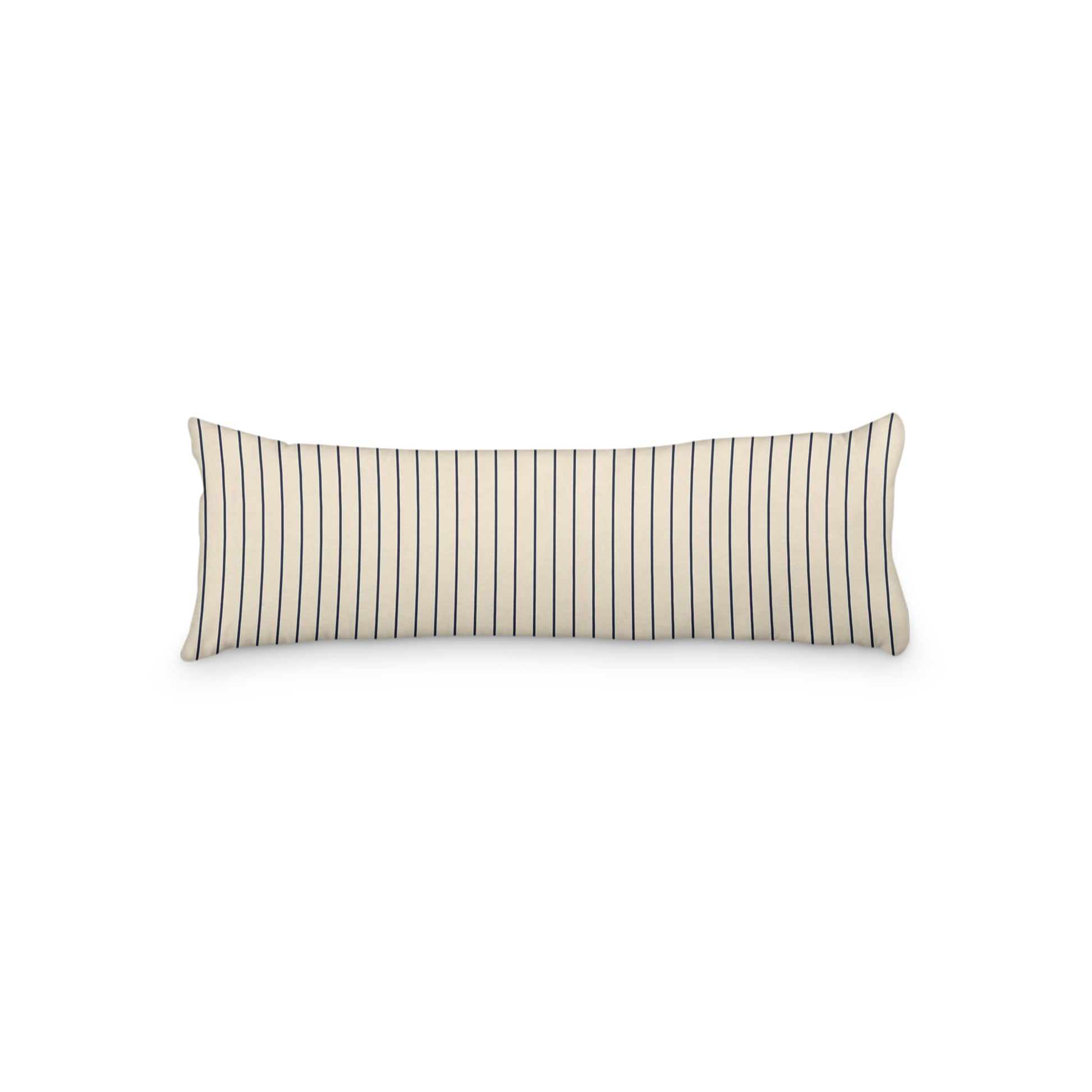 Beige Microfiber Body Pillow with Fine Navy Blue Stripes, MFBP-1275-151,  20 x 54 inches
