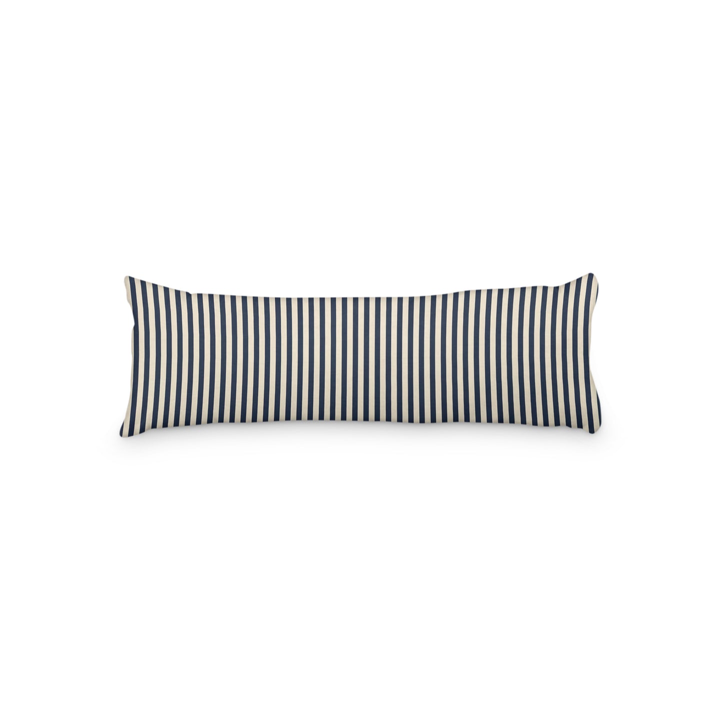 Beige Microfiber Body Pillow with Thin Navy Blue Bars, MFBP-1275-241,  20 x 54 inches
