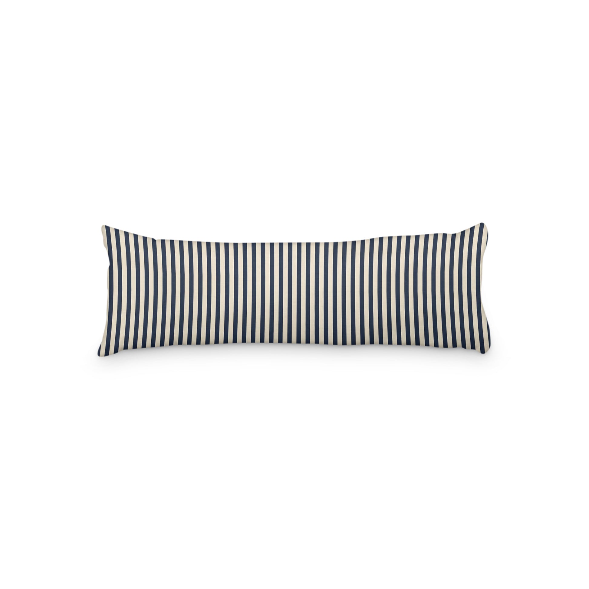 Beige Microfiber Body Pillow with Thin Navy Blue Bars, MFBP-1275-241,  20 x 54 inches