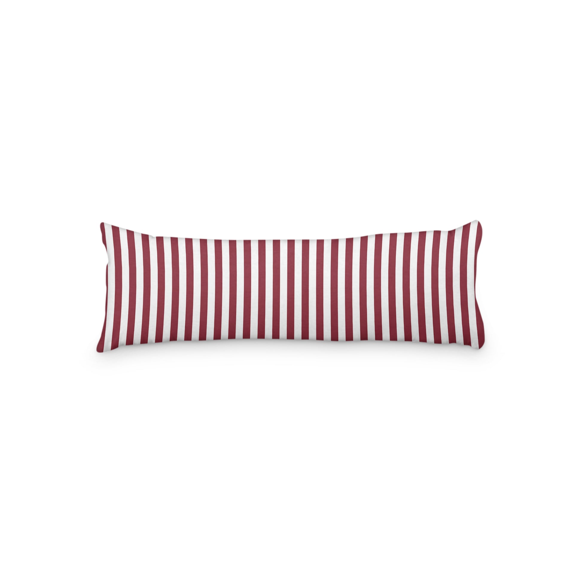 White Microfiber Body Pillow with Burgundy Red Bars, MFBP-1281-051,  20 x 54 inches
