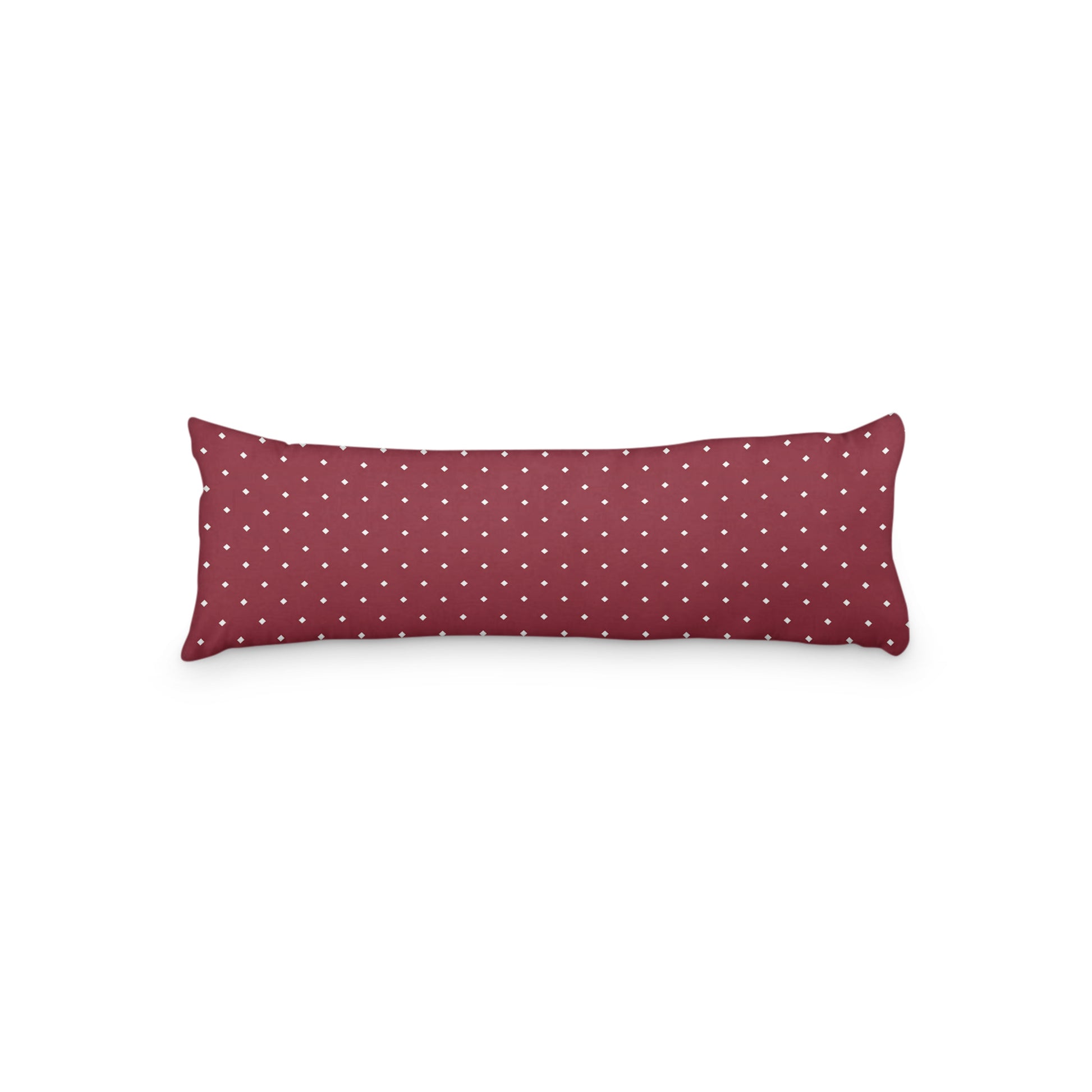 Burgundy Red Microfiber Body Pillow with White Diamonds, MFBP-1281-102,  20 x 54 inches