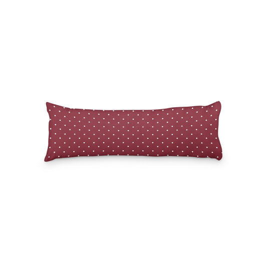 Burgundy Red Microfiber Body Pillow with White Diamonds, MFBP-1281-102,  20 x 54 inches