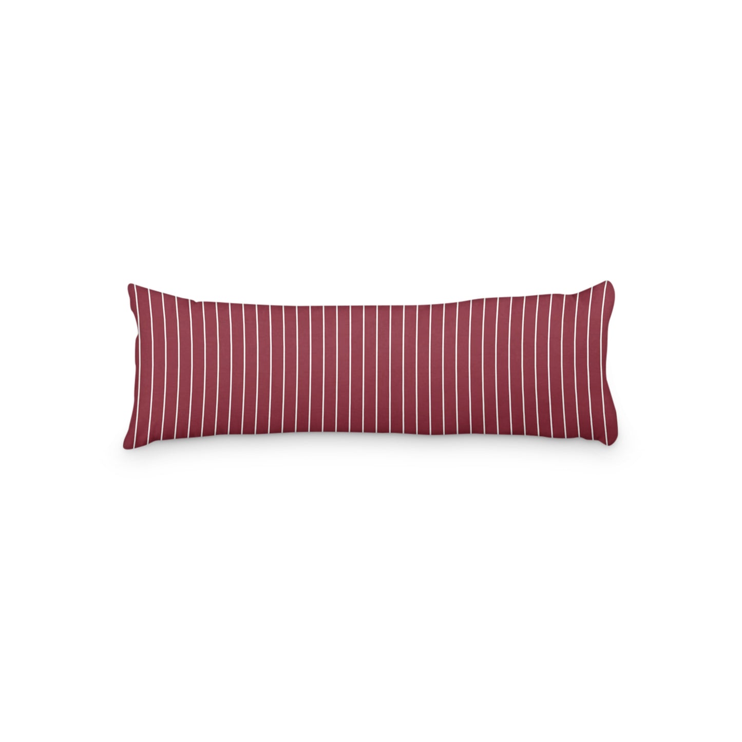 Burgundy Red Microfiber Body Pillow with Fine White Stripes, MFBP-1281-152,  20 x 54 inches