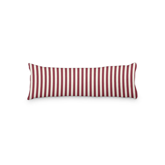 Pale Cream Microfiber Body Pillow with Burgundy Red Bars, MFBP-1283-051,  20 x 54 inches