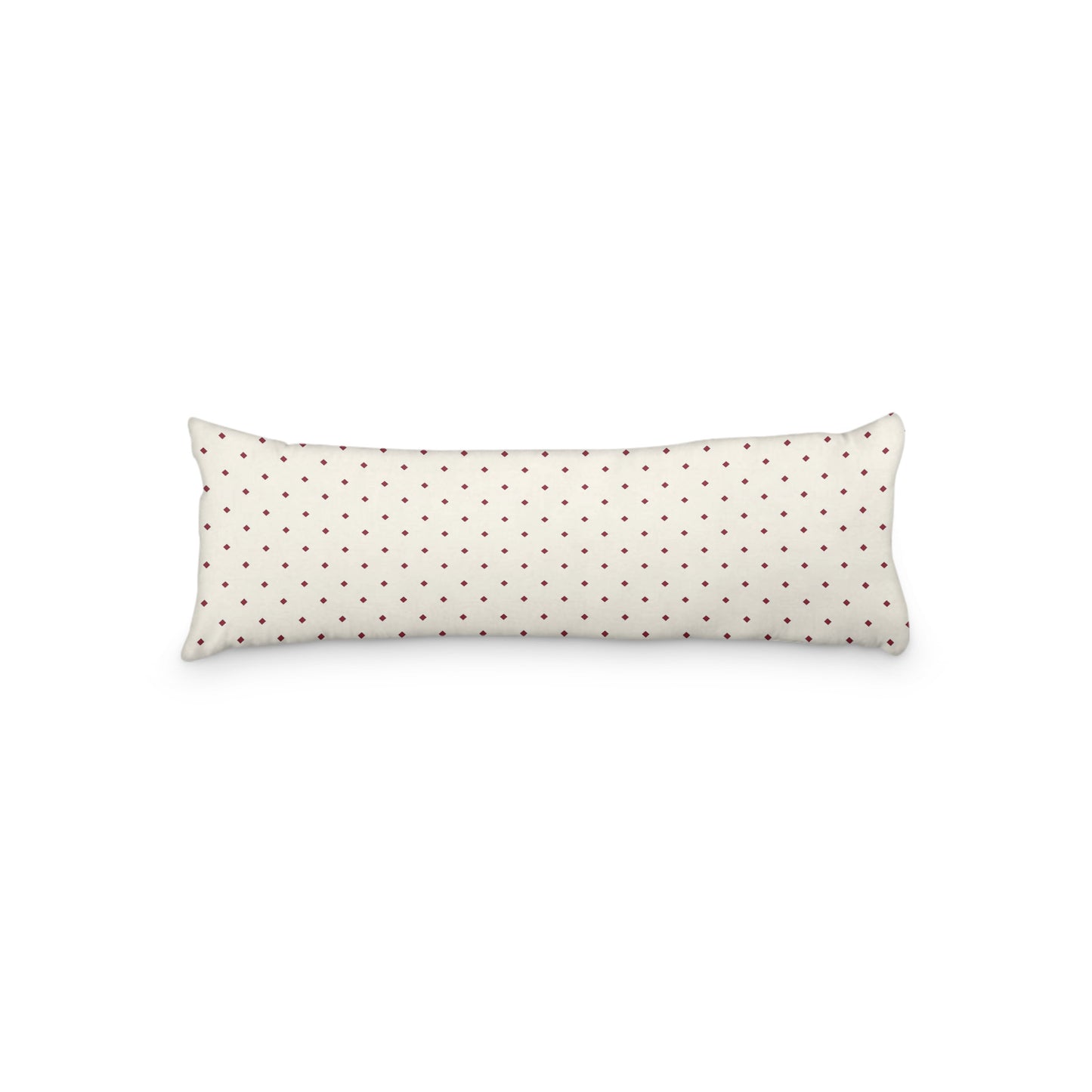 Pale Cream Microfiber Body Pillow with Burgundy Red Diamonds, MFBP-1283-101,  20 x 54 inches