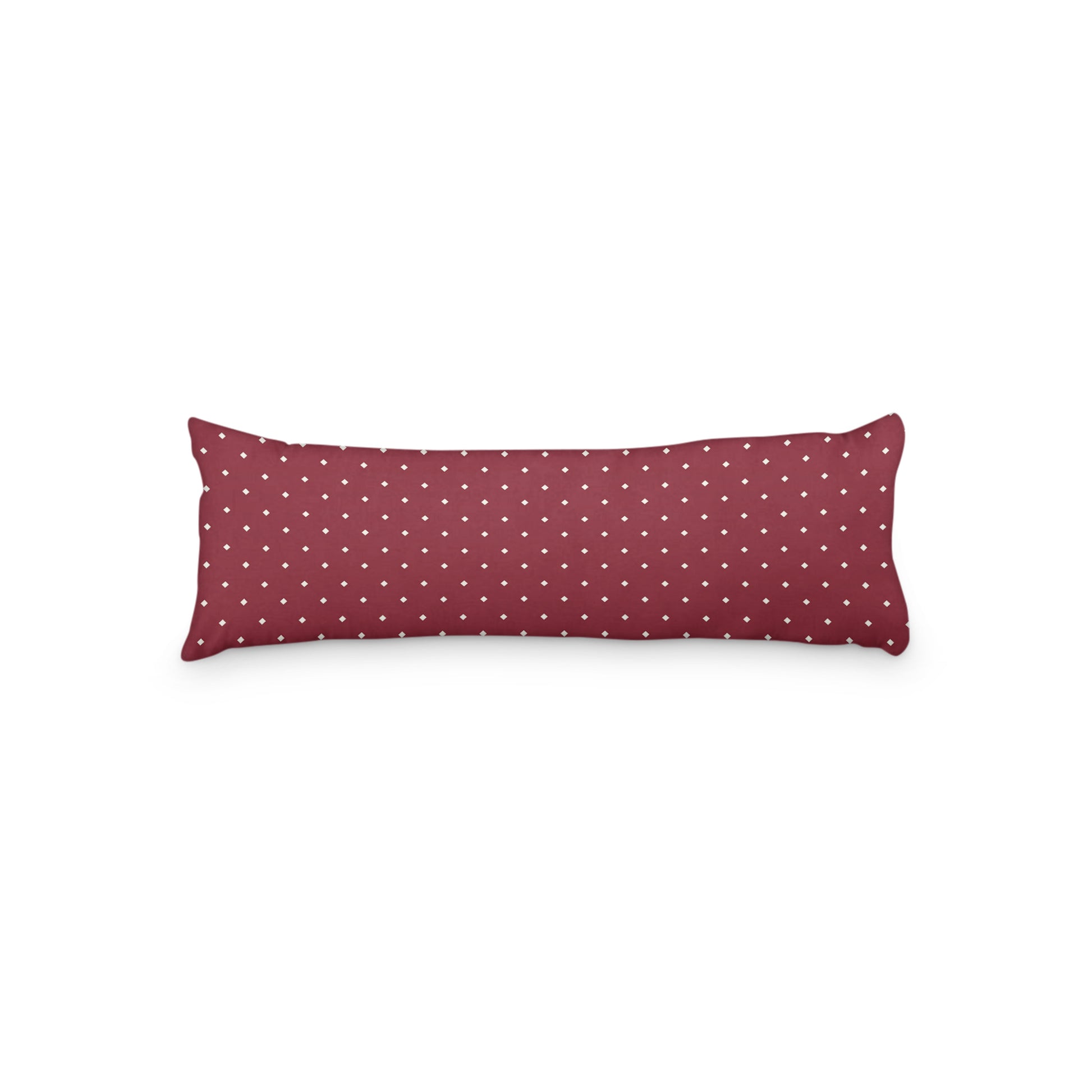 Burgundy Red Microfiber Body Pillow with Pale Cream Diamonds, MFBP-1283-102,  20 x 54 inches