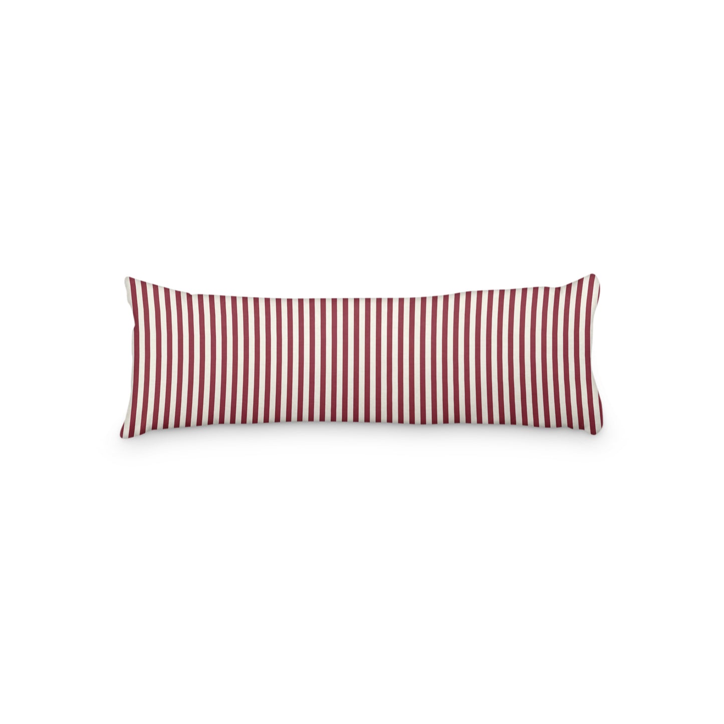 Pale Cream Microfiber Body Pillow with Thin Burgundy Red Bars, MFBP-1283-241,  20 x 54 inches