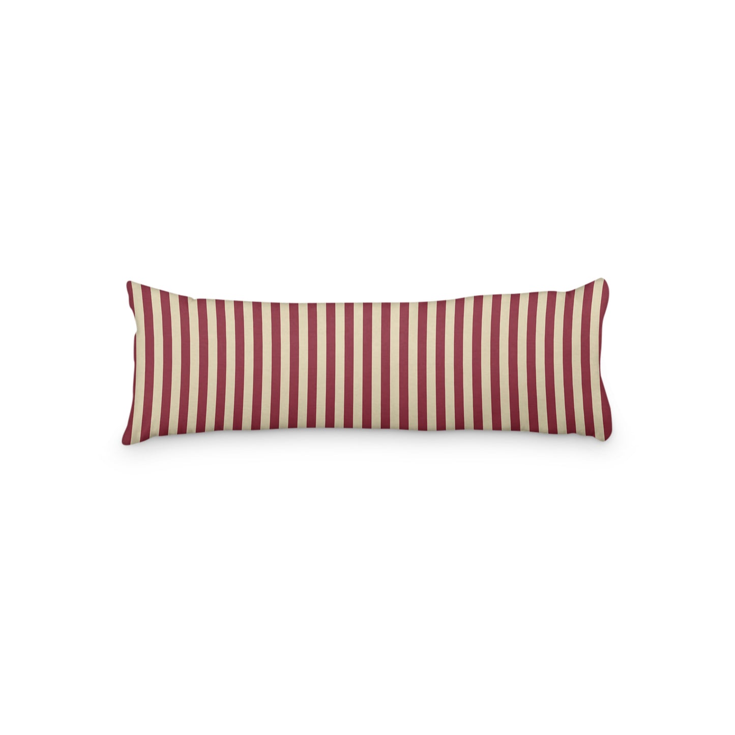Tan Microfiber Body Pillow with Burgundy Red Bars, MFBP-1284-051,  20 x 54 inches