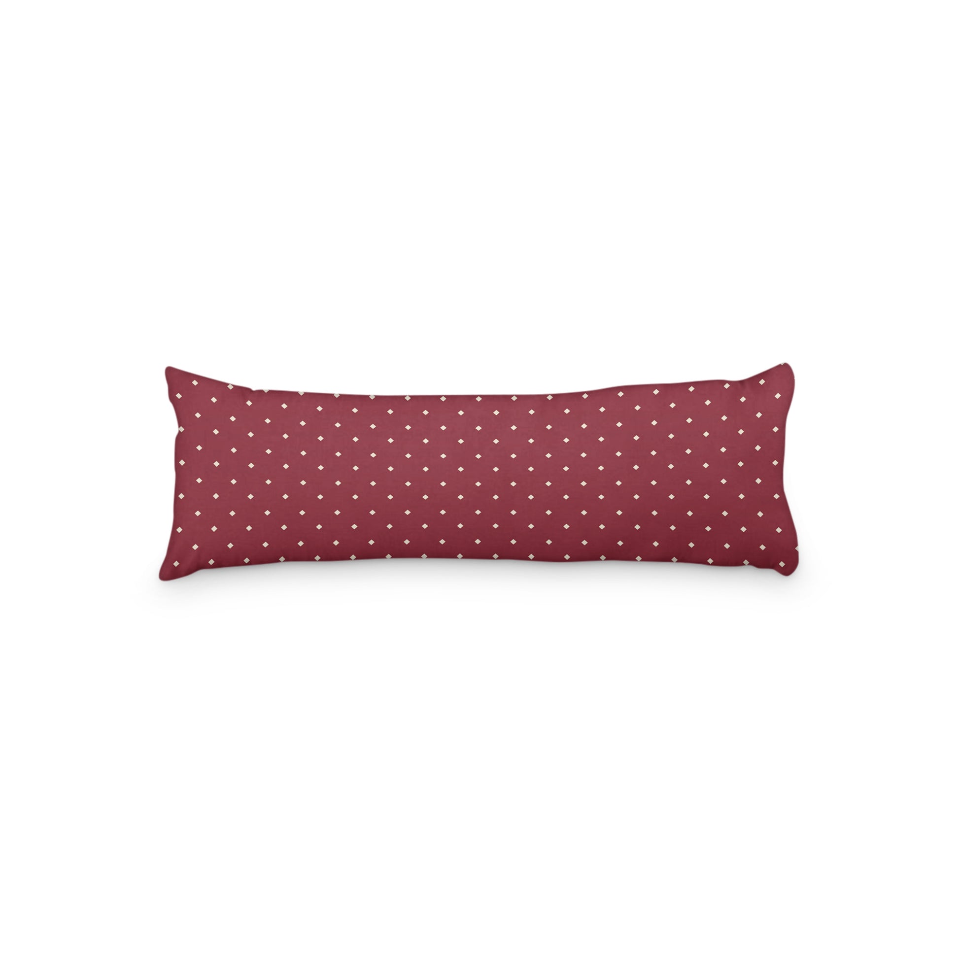 Burgundy Red Microfiber Body Pillow with Beige Diamonds, MFBP-1285-102,  20 x 54 inches