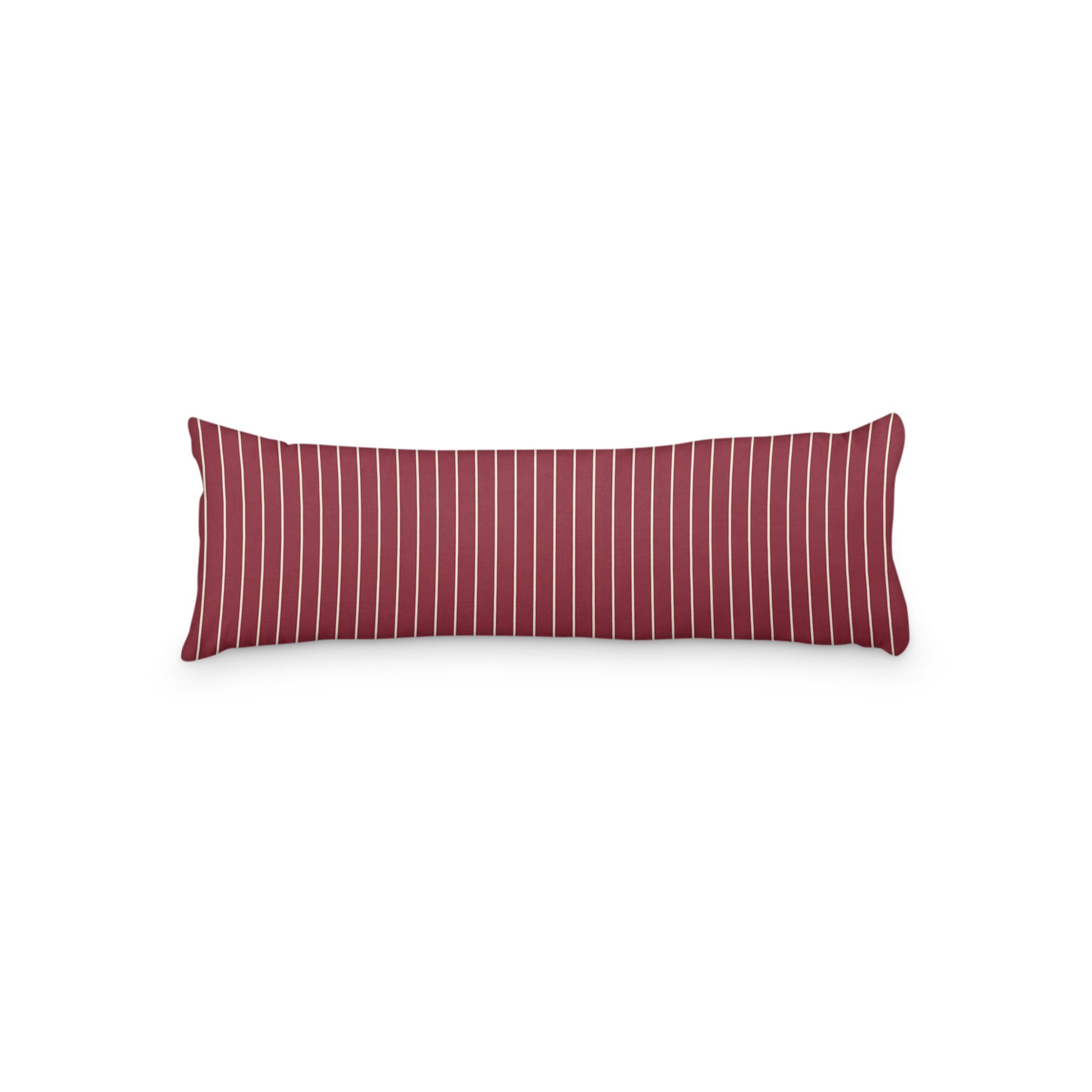 Burgundy Red Microfiber Body Pillow with Fine Beige Stripes, MFBP-1285-152,  20 x 54 inches